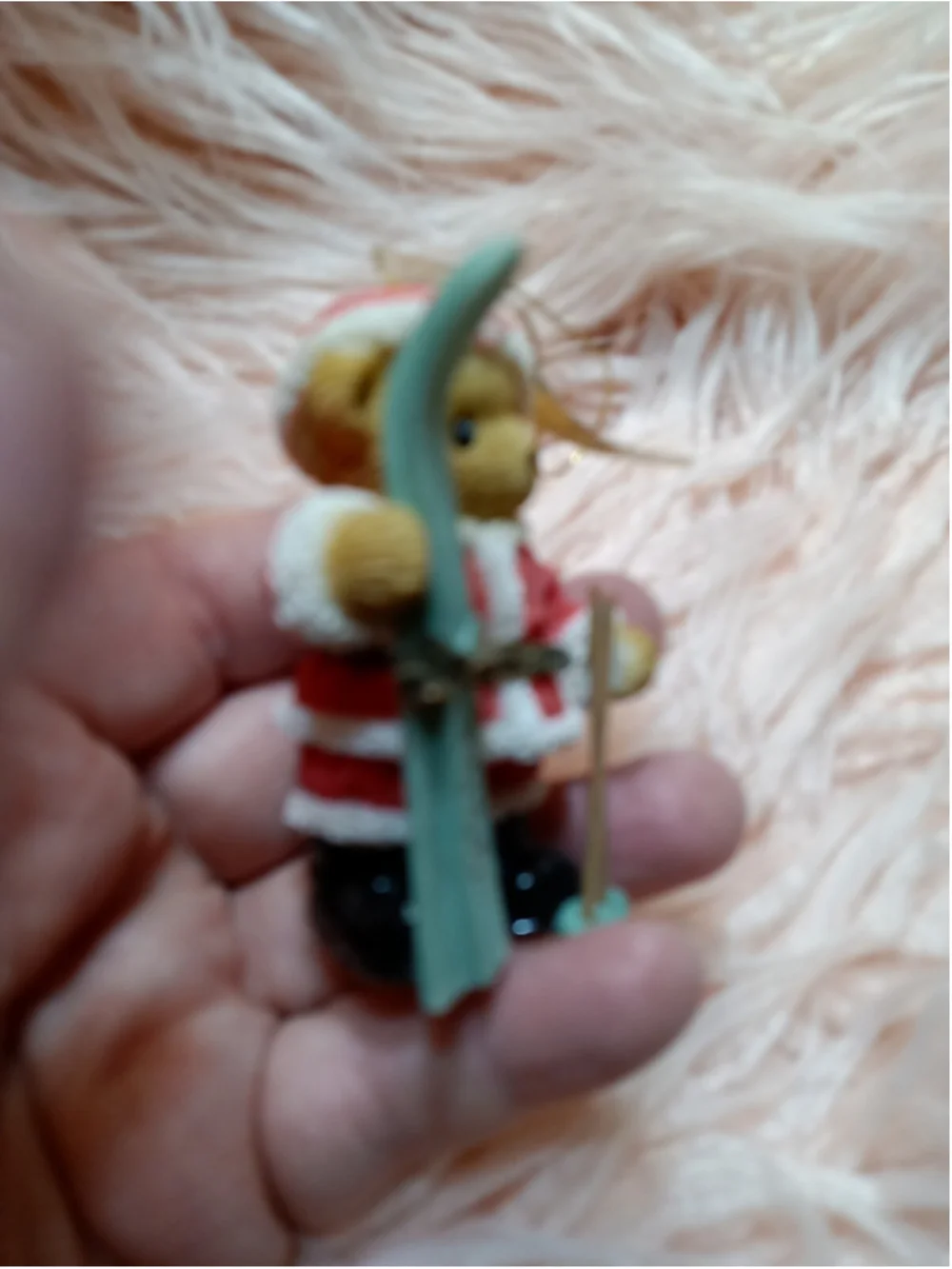 Cherished Teddies 2006 Bear w/Skis Hanging Christmas Ornament #4005155 Santa